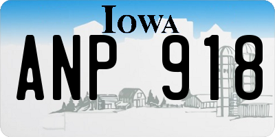 IA license plate ANP918