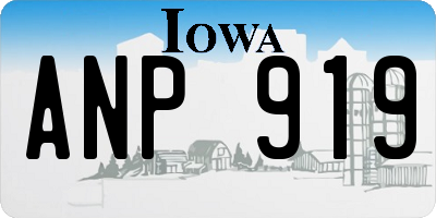IA license plate ANP919