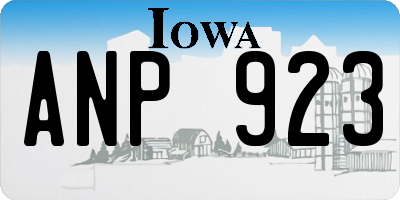 IA license plate ANP923