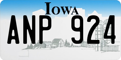 IA license plate ANP924