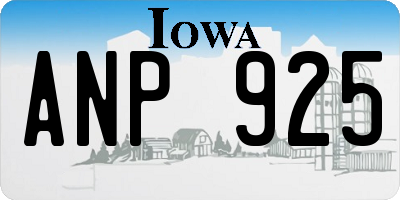 IA license plate ANP925