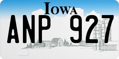 IA license plate ANP927