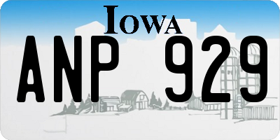 IA license plate ANP929