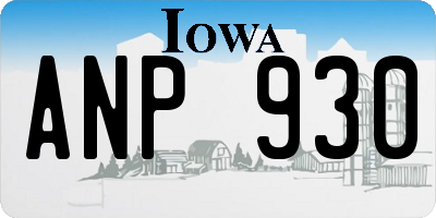 IA license plate ANP930