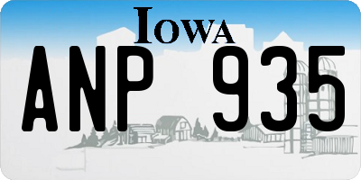 IA license plate ANP935