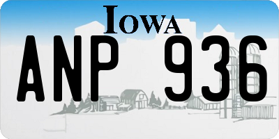 IA license plate ANP936