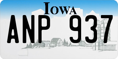 IA license plate ANP937