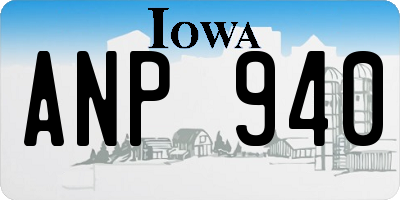 IA license plate ANP940