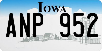 IA license plate ANP952