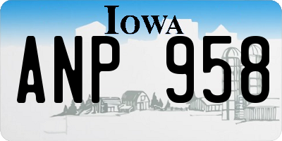 IA license plate ANP958