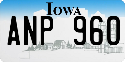 IA license plate ANP960