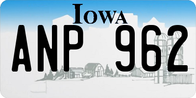 IA license plate ANP962