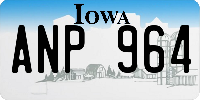 IA license plate ANP964