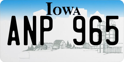 IA license plate ANP965