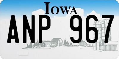 IA license plate ANP967