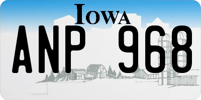IA license plate ANP968