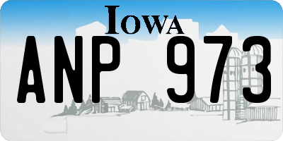IA license plate ANP973