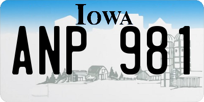 IA license plate ANP981