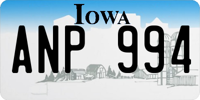 IA license plate ANP994