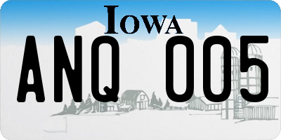 IA license plate ANQ005