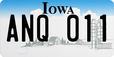 IA license plate ANQ011