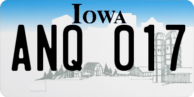 IA license plate ANQ017