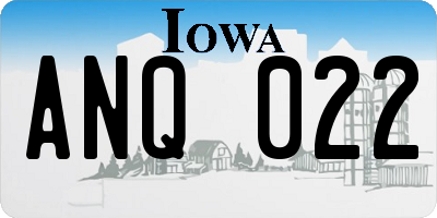 IA license plate ANQ022