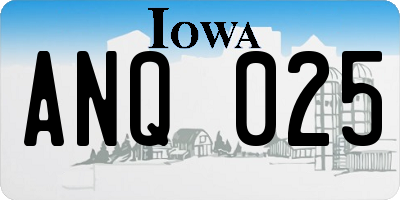 IA license plate ANQ025