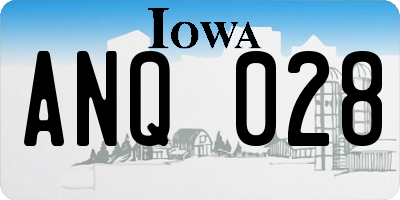 IA license plate ANQ028