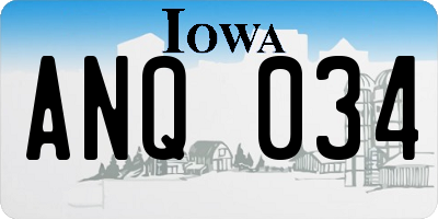 IA license plate ANQ034