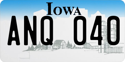 IA license plate ANQ040