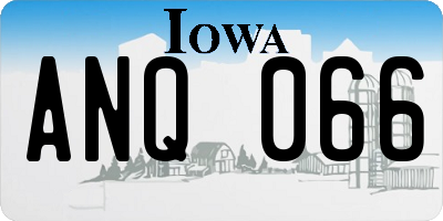 IA license plate ANQ066