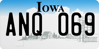 IA license plate ANQ069