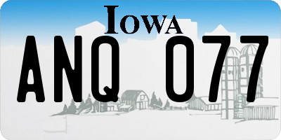 IA license plate ANQ077