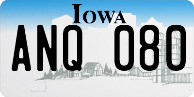 IA license plate ANQ080