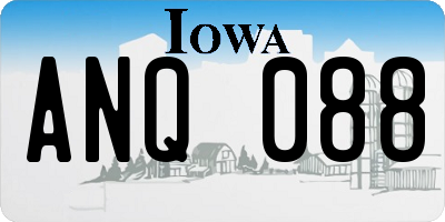 IA license plate ANQ088