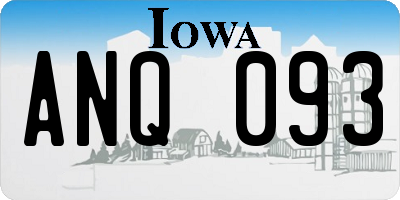 IA license plate ANQ093