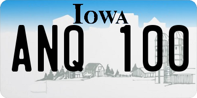 IA license plate ANQ100