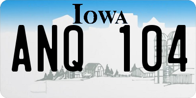 IA license plate ANQ104