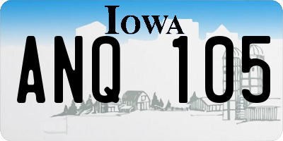 IA license plate ANQ105