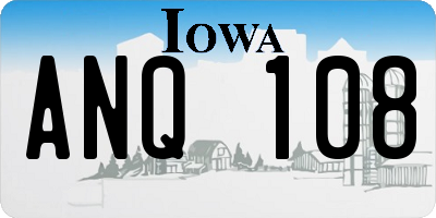 IA license plate ANQ108