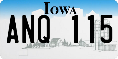 IA license plate ANQ115