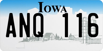 IA license plate ANQ116