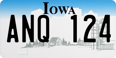 IA license plate ANQ124