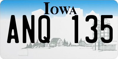 IA license plate ANQ135