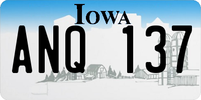 IA license plate ANQ137