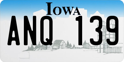 IA license plate ANQ139