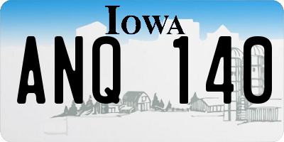IA license plate ANQ140