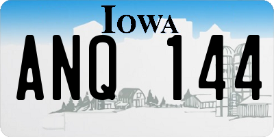 IA license plate ANQ144