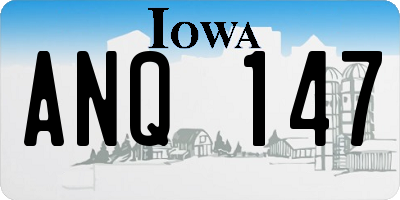 IA license plate ANQ147